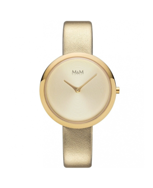 Women Fashion Quartz Watch M&M M11944-738 Golden Dial 34mm