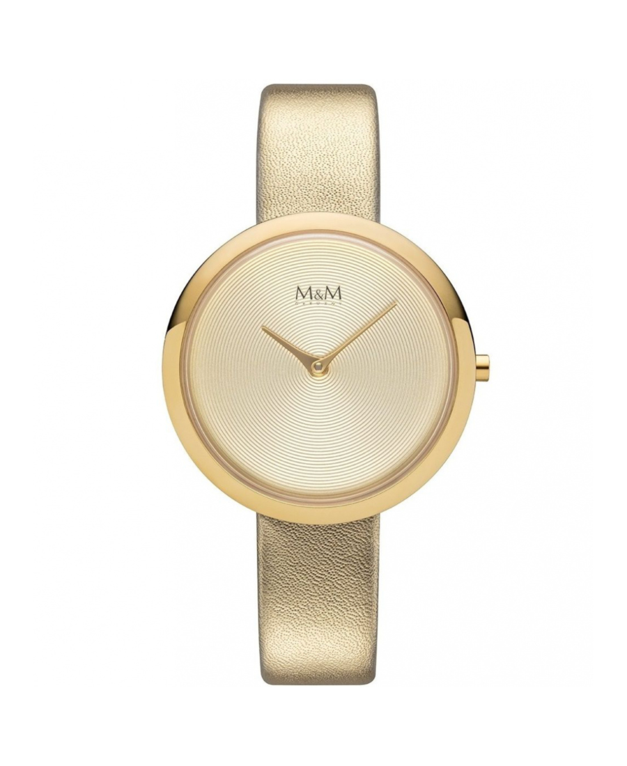 Women Fashion Quartz Watch M&M M11944-738 Golden Dial 34mm