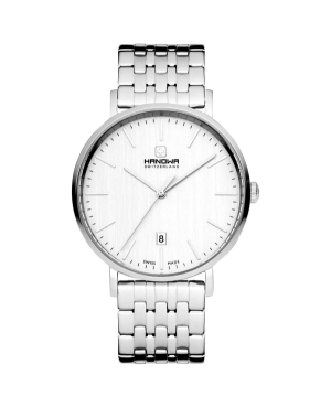 Men Classic Quartz Watch HANOWA HAWGH0001401 Silver Dial 41mm