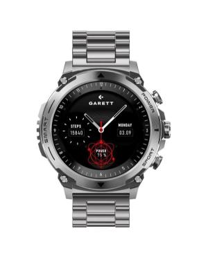 Men Fashion Functional Sports Watch GARETT Atom Silver steel 47mm