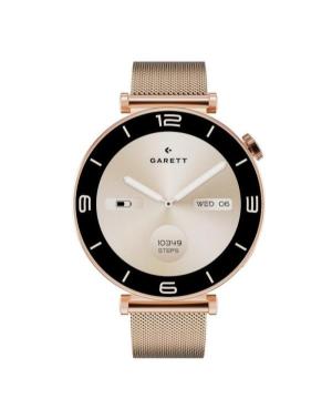 Moda Smart Zegarek sportowy Funkcjonalny kwarcowy cyfrowe Zegarek GARETT Rose Gold Mesh steel Czarny Wybierz 42mm
