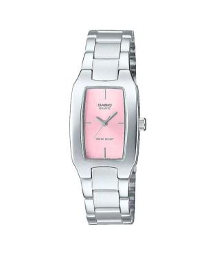 Women Klassisch Japan Quartz Analog Watch CASIO LTP-1165PA-4CEF Pink Dial 14mm