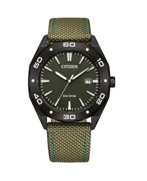 Men Sports Japan Eco-Drive Analog Watch CITIZEN BM7635-01X Zelená Dial 41mm