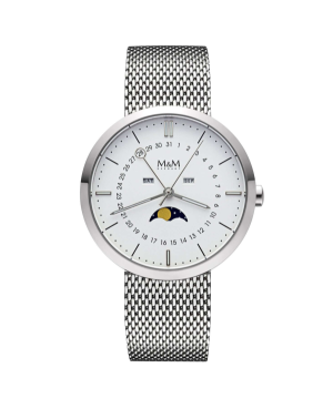 Мужские Fashion Кварцевые Часы M&M M11949-123 Серебряного цвета Циферблат 40mm