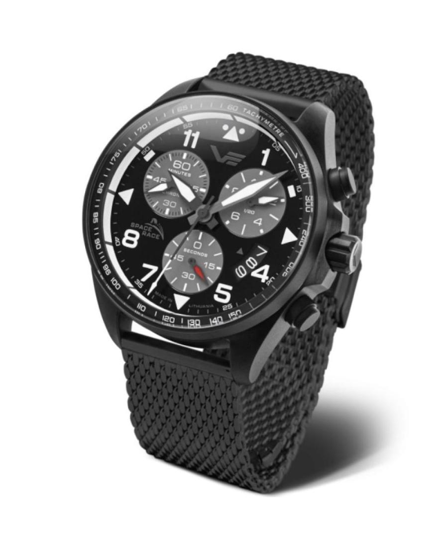 Men Diver Quartz Analog Watch Chronograph VOSTOK EUROPE 6S30-325C744BR Silver color Dial 46mm