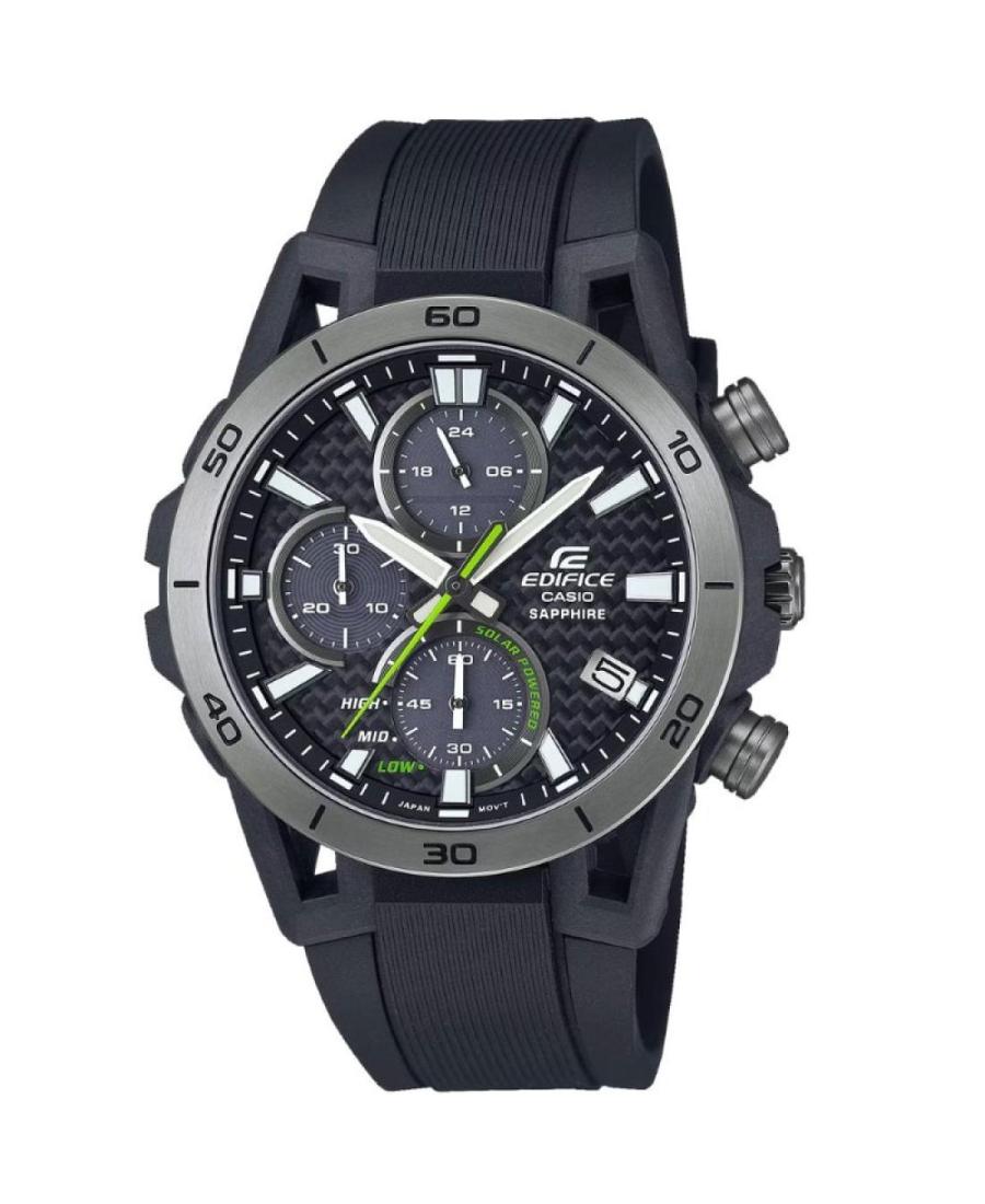 Mężczyźni sportowy Japonia bateria słoneczna analogowe Zegarek Chronograf CASIO EFS-S640PB-1AVUEF Czarny Wybierz 44.5mm
