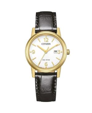 Женские Классические Японские Eco-Drive Аналоговый Часы CITIZEN EW2722-01A Белый Циферблат 30mm