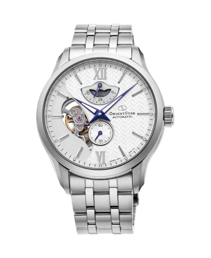 Men Klasické Luxury Japan Automatic Analog Watch Skeleton ORIENT STAR RE-AV0B01S00B Silver Dial 41mm