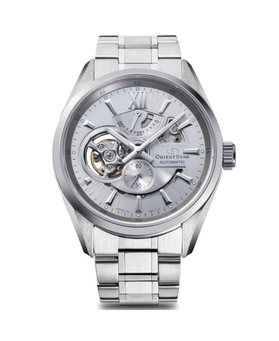 Mężczyźni klasyczny Luxury Japonia automatyczny analogowe Zegarek Szkielet ORIENT STAR RE-AV0125S00B Srebrna Wybierz 41mm