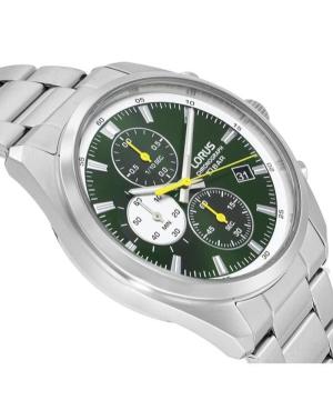 Men Classic Japan Quartz Analog Watch Chronograph LORUS RM385JX-9 Green Dial 42mm