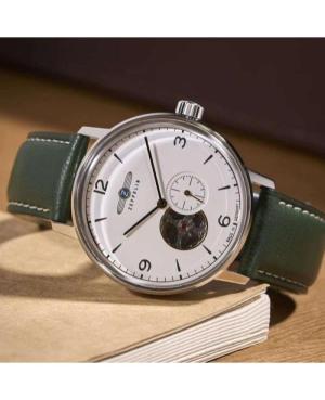 Men Klasické Automatic Analog Watch Skeleton ZEPPELIN 8066-1_N Bílá Dial 40mm image 3
