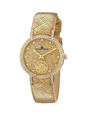 Women Fashion Quartz Analog Watch JACQUES LEMANS 1-1764C Golden Dial