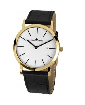 Men Classic Quartz Analog Watch JACQUES LEMANS 1-1727D White Dial 40mm