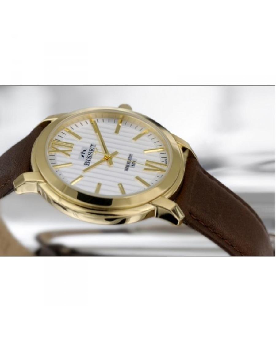 Men Klasické Swiss Quartz Analog Watch BISSET BSCD58GISX05BX Bílá Dial 40mm