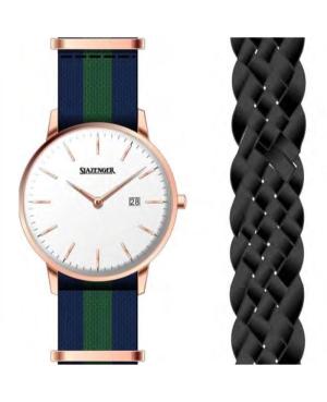 Vyriškas Klasikinis Kvarcinis Rodyklinis Watch SLAZENGER SL.9.1980.1.02 Balta Dial 40mm