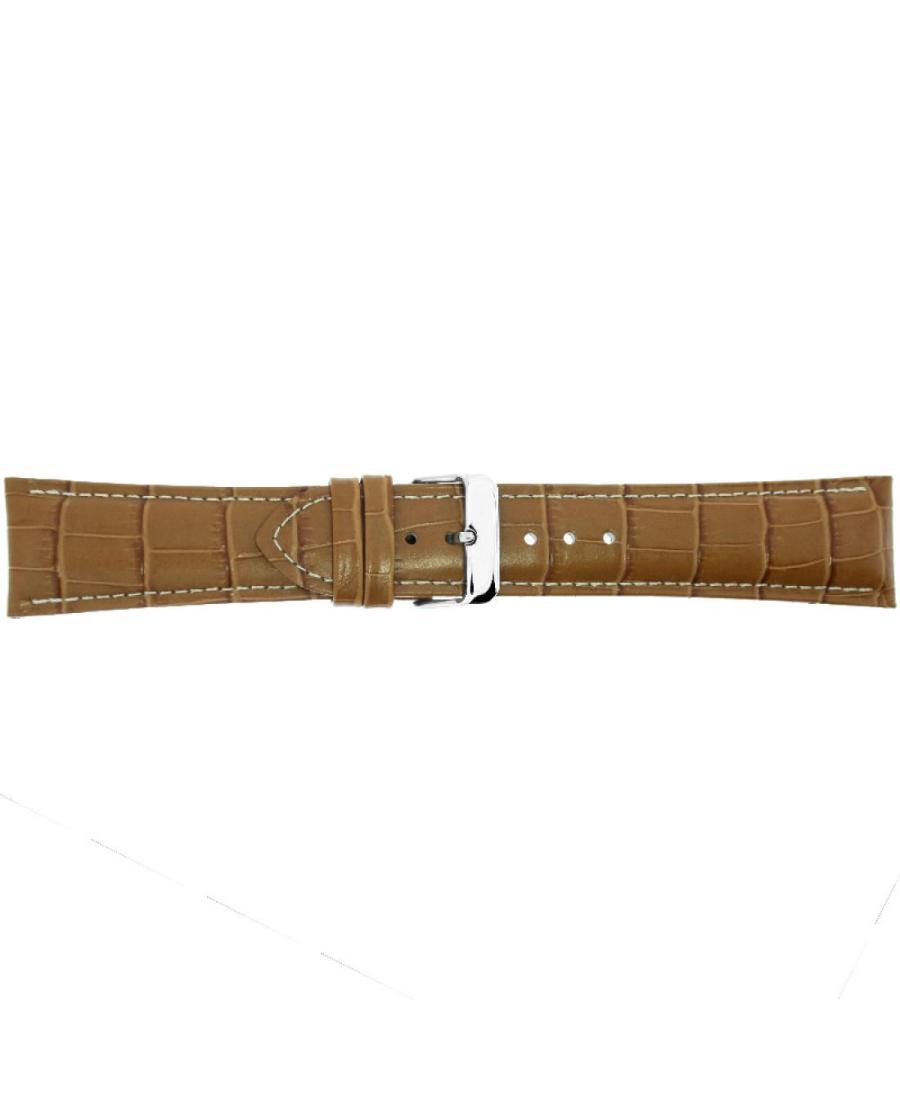 Watch Strap CONDOR Croco Grain 285R.27.24.W Brown Braun 24 mm