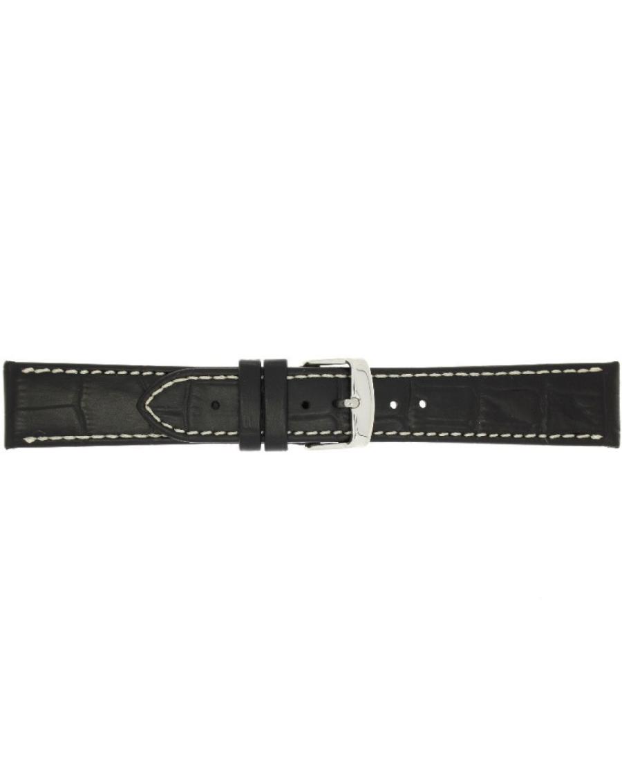 Watch Strap CONDOR Aligator Grain 308R.01.24.W Black 24 mm