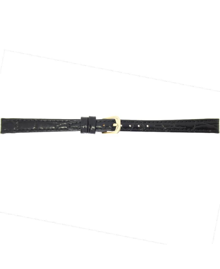 Watch Strap CONDOR CONDOR Croco Grain 082R.01.10.Y Skóra czarny Skórzany Czarny 10 mm