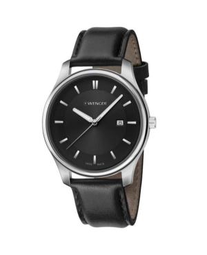 Men Klasické Swiss Quartz Analog Watch WENGER 01.1441.101 Černá Dial 43mm