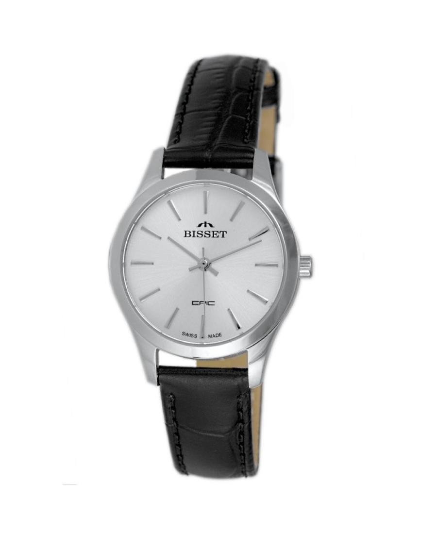 Women Klasické Swiss Quartz Analog Watch BISSET BSAE68SISX05BX Silver Dial 30mm