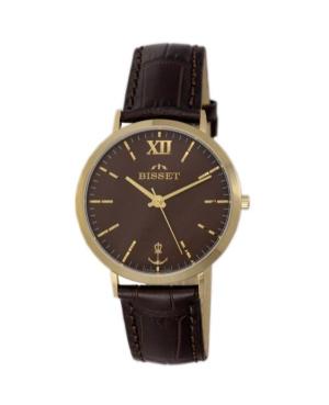 Men Klasické Swiss Quartz Analog Watch BISSET BSCE64GIYX05BX Hnědá Dial 40mm