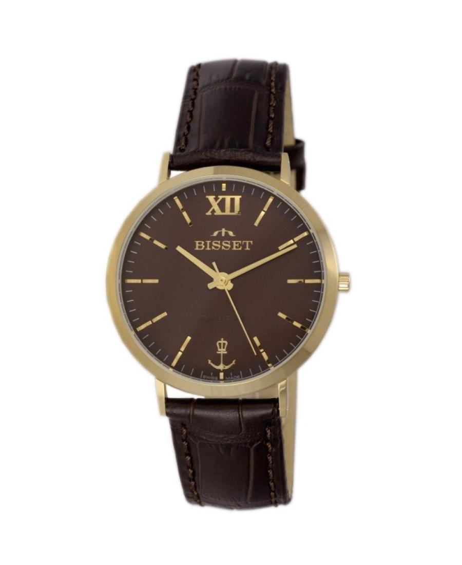 Vyriškas Klasikinis Swiss Kvarcinis Rodyklinis Watch BISSET BSCE64GIYX05BX Rudas Dial 40mm
