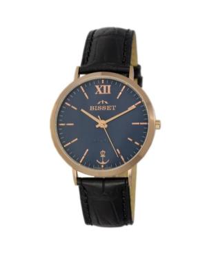 Men Klasické Swiss Quartz Analog Watch BISSET BSCE64RIDX05BX Modrá Dial 40mm