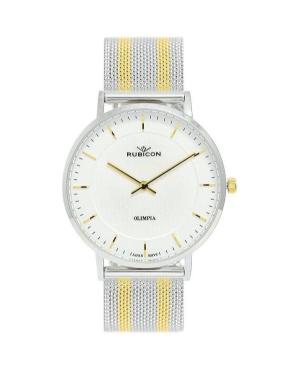 Men Fashion Klassisch Quartz Analog Watch RUBICON RNBD76SISG03BX Weiß Dial 36mm