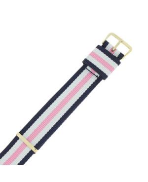 Watch Strap Diloy 387D.18.W2 Pink White Textile Blue 18 mm image 2