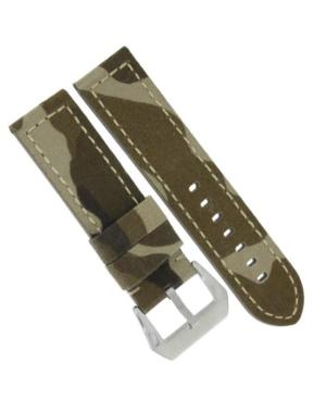 Watch Strap Diloy 370.24.17 Brown Textile Gray 24 mm