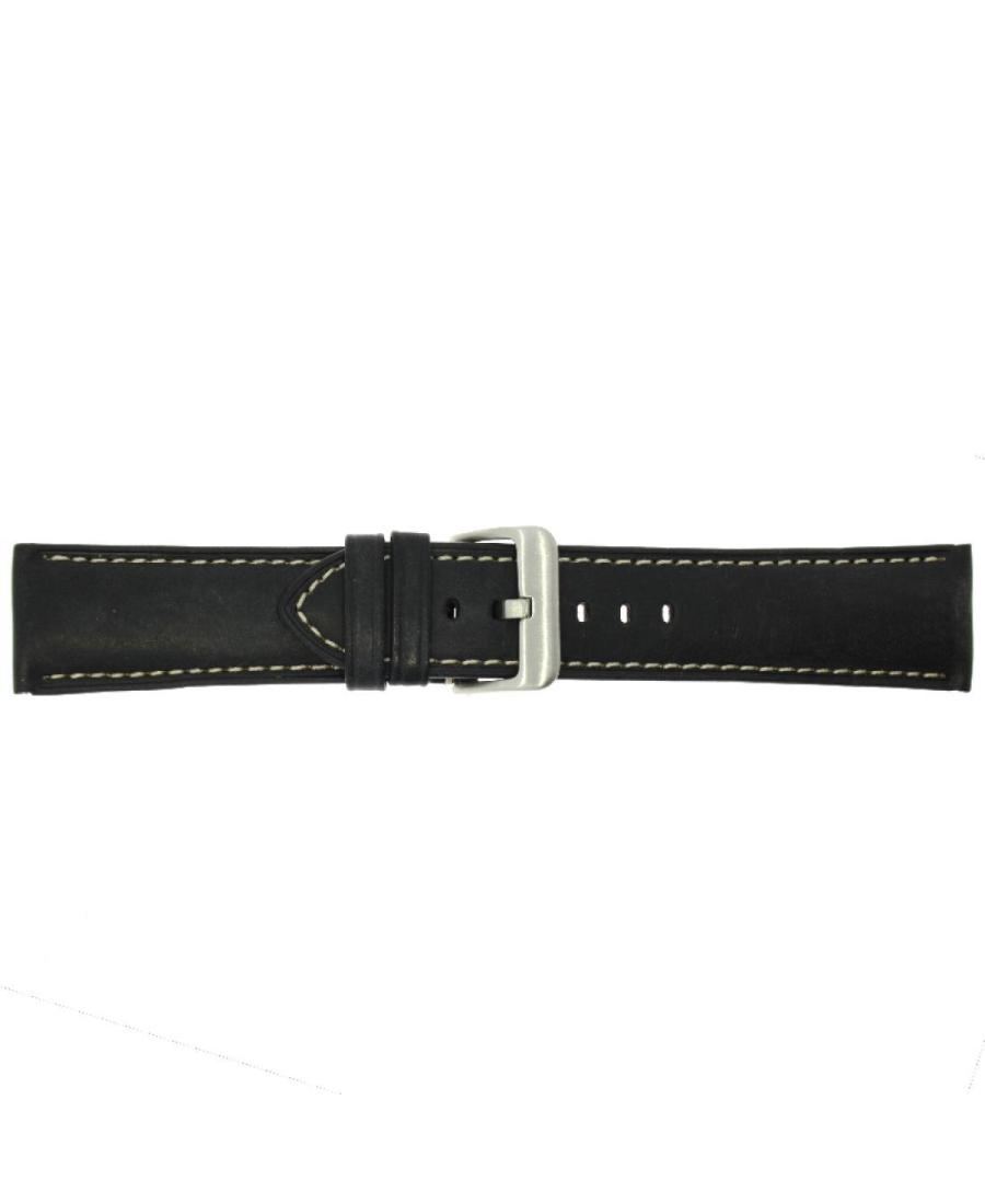 Watch Strap CONDOR 346R.01.24.W Black Juoda 24 mm