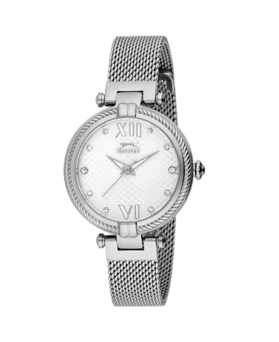 Women Fashion Klassisch Quartz Analog Watch SLAZENGER SL.9.6107.3.02 Silver Dial 30mm