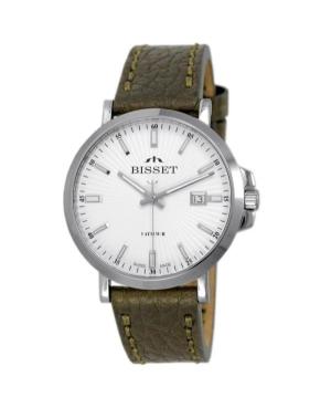Vyriškas Klasikinis Swiss Kvarcinis Rodyklinis Watch BISSET BSCE96SISX05BX Sidabras Dial 43mm