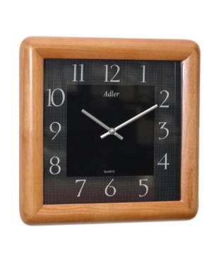 ADLER 21178O Quartz Wall Clock Wood Glass Oak