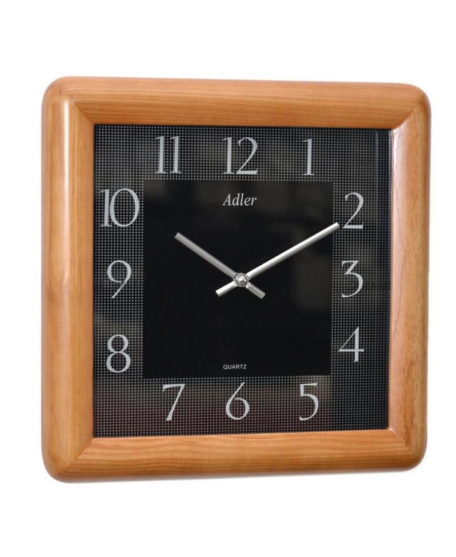 ADLER 21178O Quartz Wall Clock Wood Glass Oak