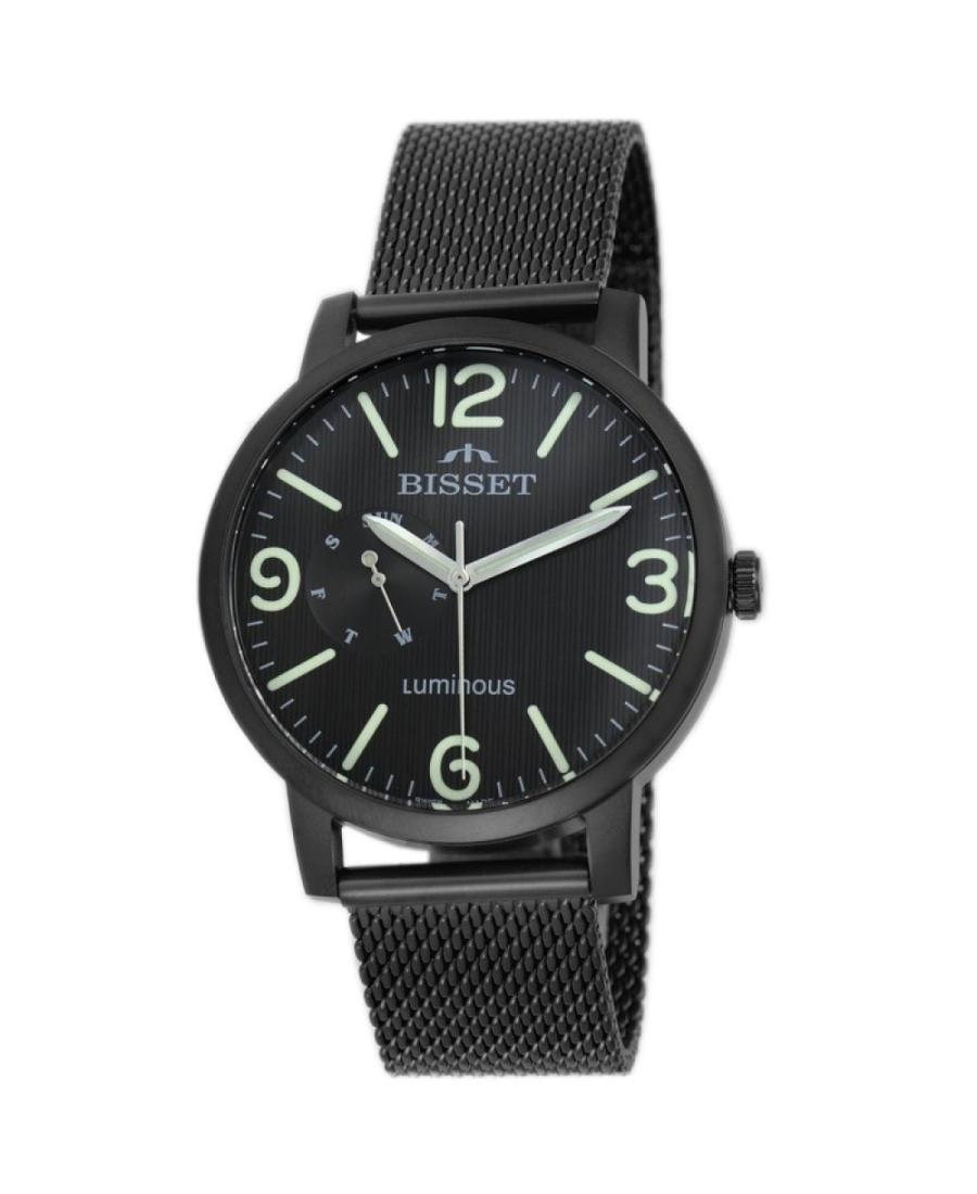 Men Klasické Swiss Quartz Analog Watch BISSET BSDE72BMBX03AX Černá Dial 42mm