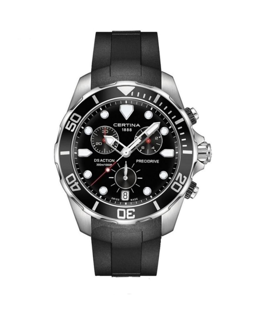 Vyriškas Modernus (fashion) Diver Luxury Swiss Kvarcinis Rodyklinis Watch Chronograph CERTINA C032.417.17.051.00 Juodas Dial 43m