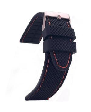 Watch Strap Diloy SBR22.1.6.24 Silicone Black Silikonas Juoda 24 mm