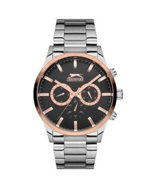 Men Klassisch Quartz Analog Watch Chronograph SLAZENGER SL.9.6184.2.01 Schwarz Dial 45mm