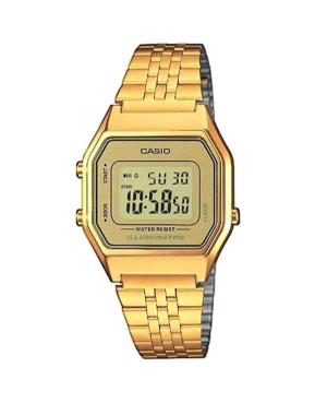 Women Sports Japan Quartz Digital Watch Alarm CASIO LA680WEGA-9ER Golden Dial 28mm