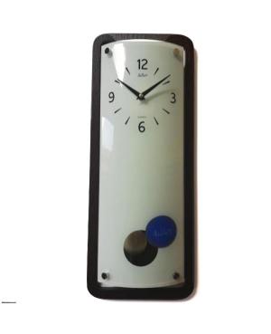 ADLER 20247W Quartz Wall Clock Glass Wood Walnut