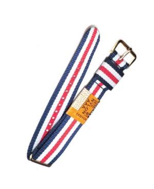 Watch Strap Diloy 387D.W1.20 Textile White Mėlyna Balta Tekstilė Raudona 20 mm