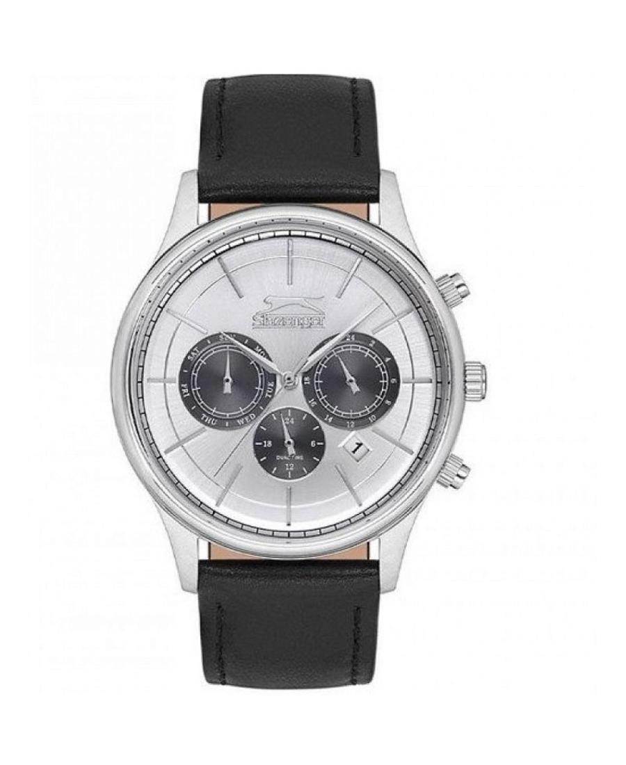 Men Klasické Quartz Analog Watch SLAZENGER SL.9.6263.2.01 Silver Dial 43mm