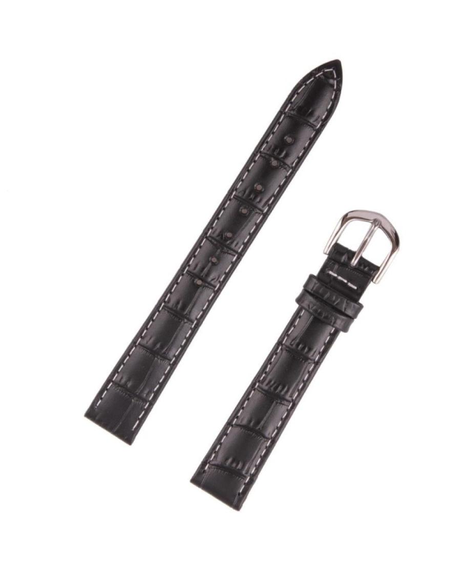 Watch Strap BISSET BS110.14 Skóra czarny Skórzany Czarny 14 mm