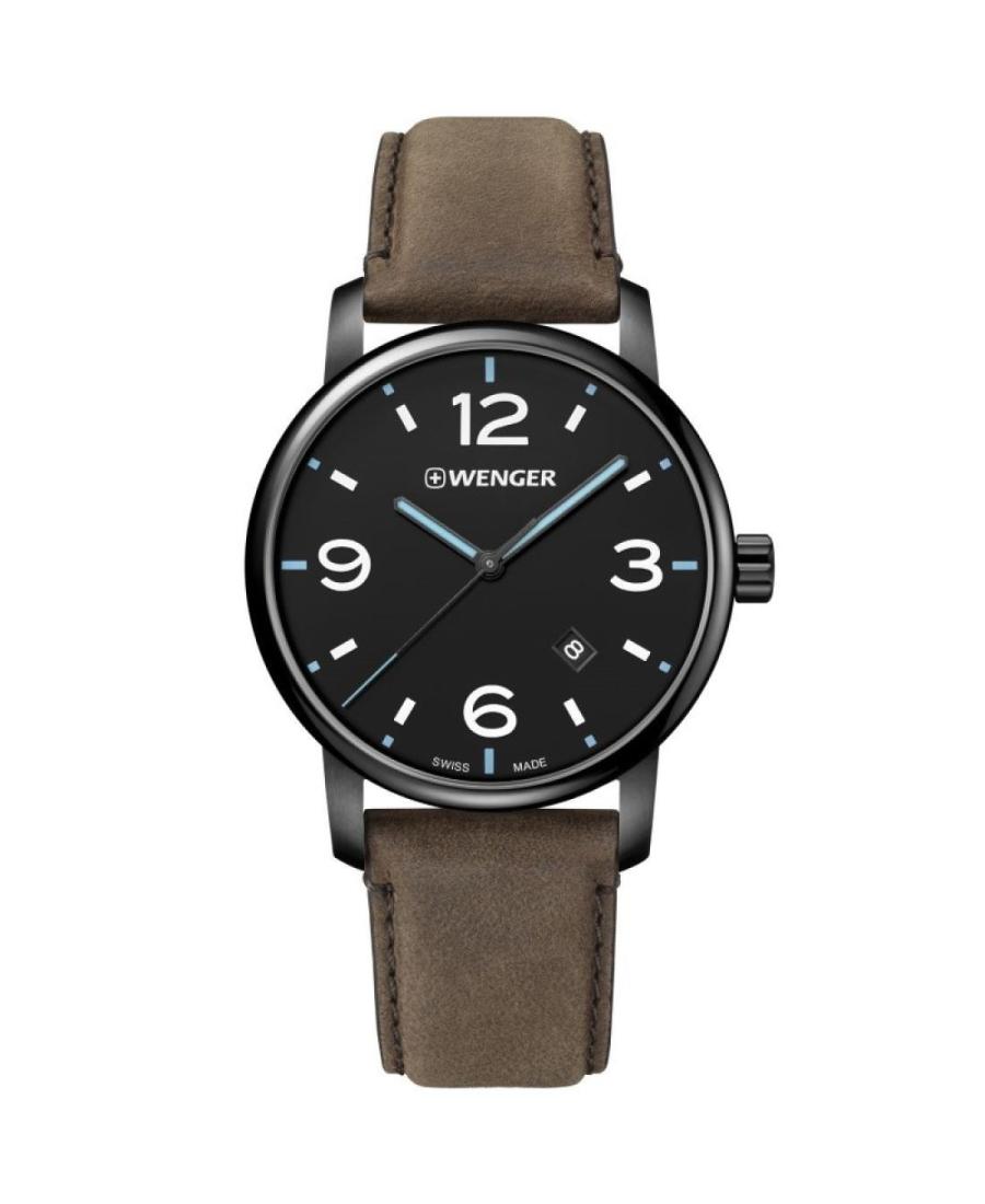 Men Classic Swiss Quartz Analog Watch WENGER 01.1741.135 Black Dial 42mm