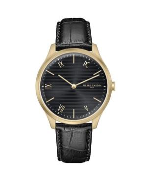 Men Klassisch Quartz Analog Watch PIERRE CARDIN CBA.4024 Schwarz Dial 42mm