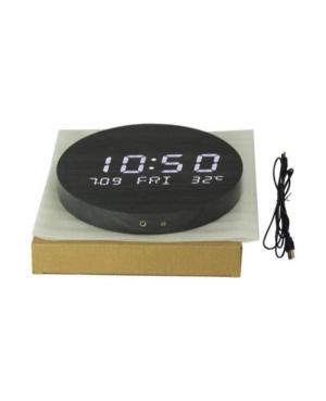 Электрические светодиодные часы Lexinda EC-W085 Пластик Wood Черный Дерево Чорний image 2