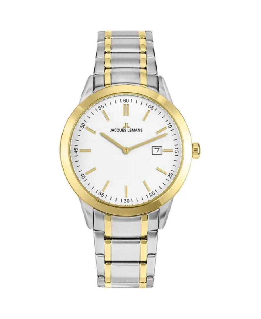 Mężczyźni klasyczny kwarcowy analogowe Zegarek JACQUES LEMANS 1-2096E Srebrna Wybierz 40mm