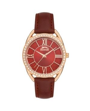 Women Fashion Klasické Quartz Analog Watch SLAZENGER SL.9.6538.3.04 Červená Dial 35mm