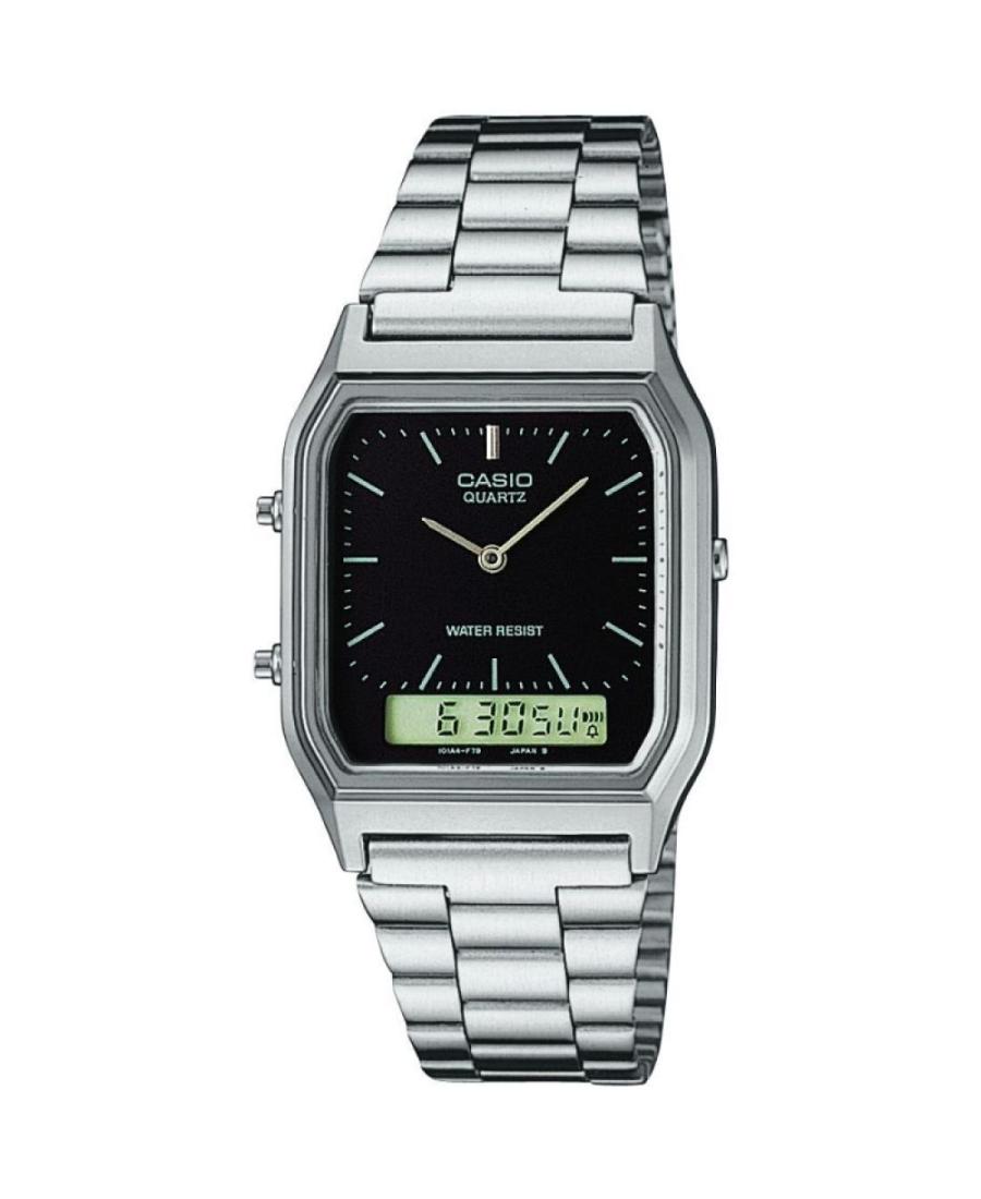 Men Japan Quartz Digital Watch Alarm CASIO AQ-230A-1DMQYES Black Dial 28mm